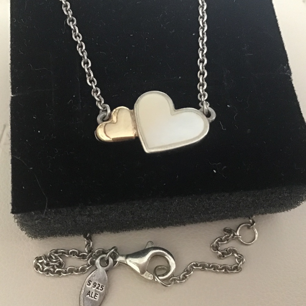 Pandora two tone heart necklace - Picture 2 of 3